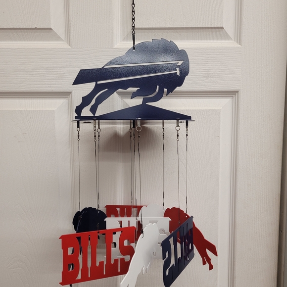 Buffalo Bills Metal Wind Chime - Blue, Red, White - Picture 3 of 5
